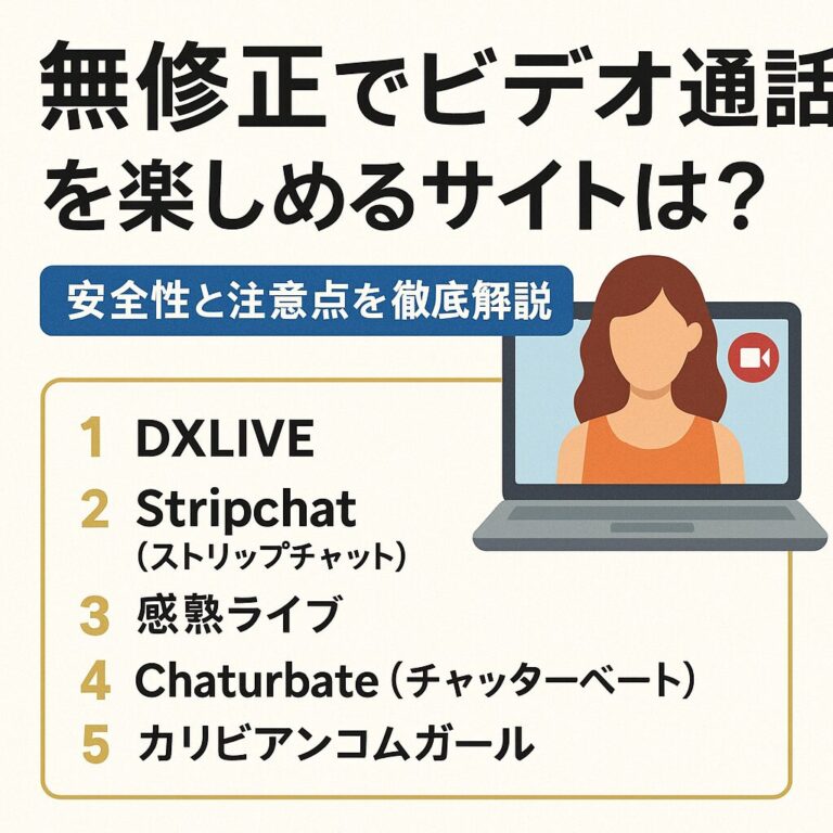 無修正でビデオ通話できるサイト9選｜安全性・料金・選び方を徹底解説